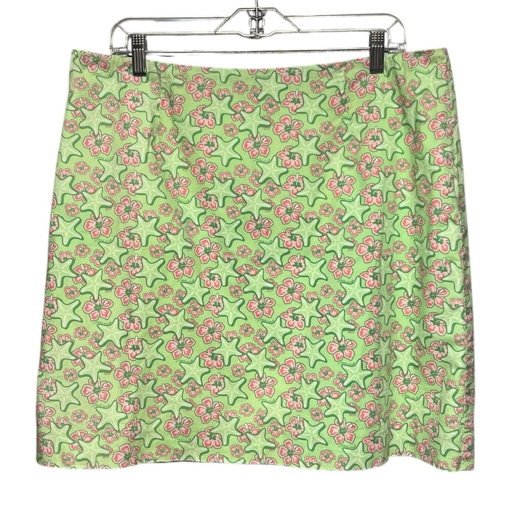 Vineyard Vines Green Floral Star Printed Skirt Misses Size 14